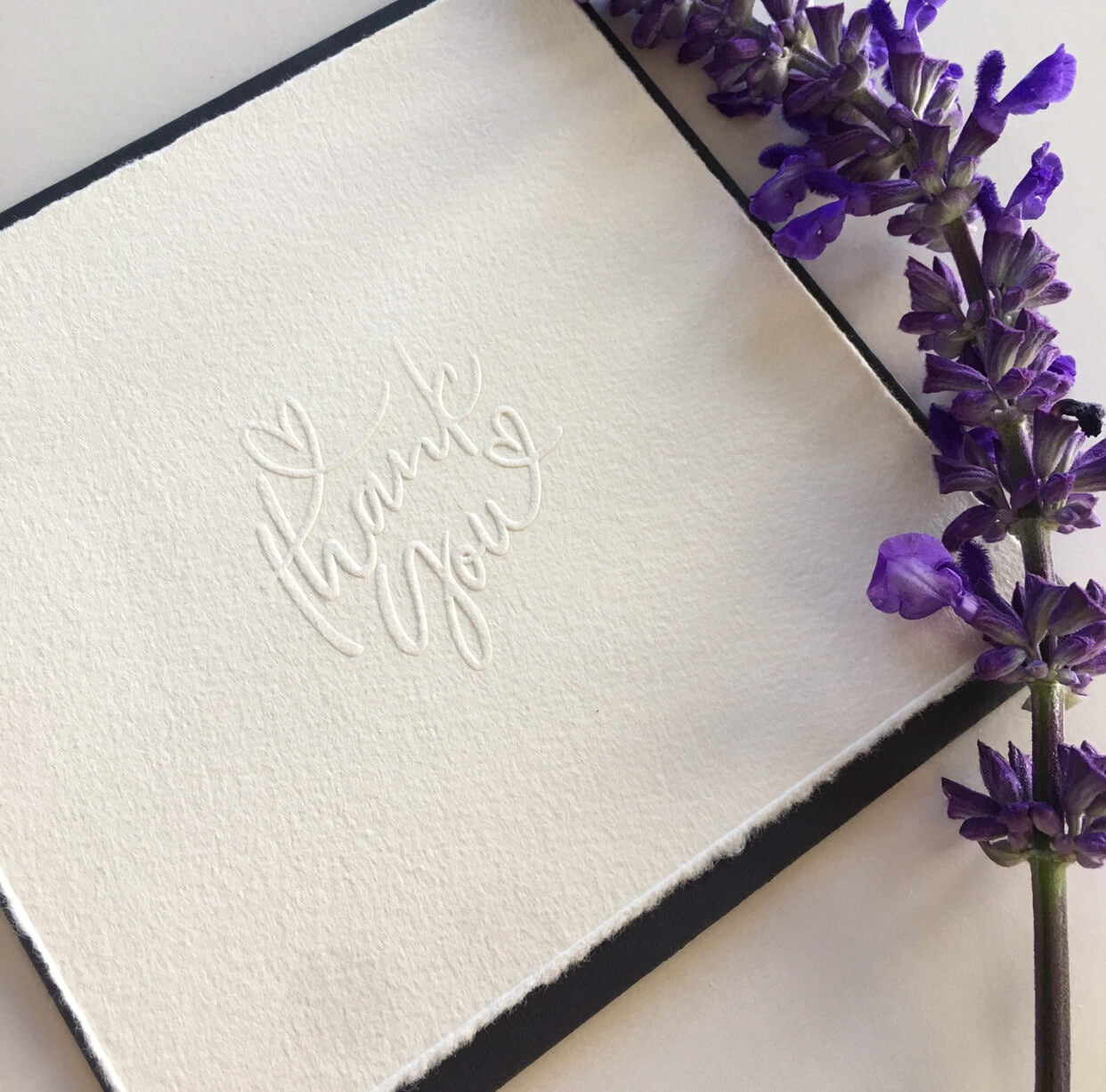 A5 Hand Embossed Typo Card - Thank You