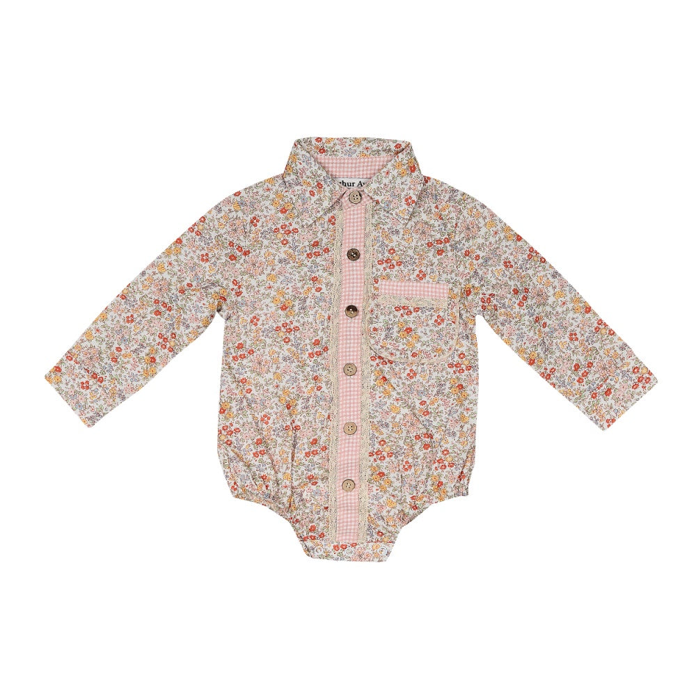 Winter Bloom Floral Shirt Playsuit