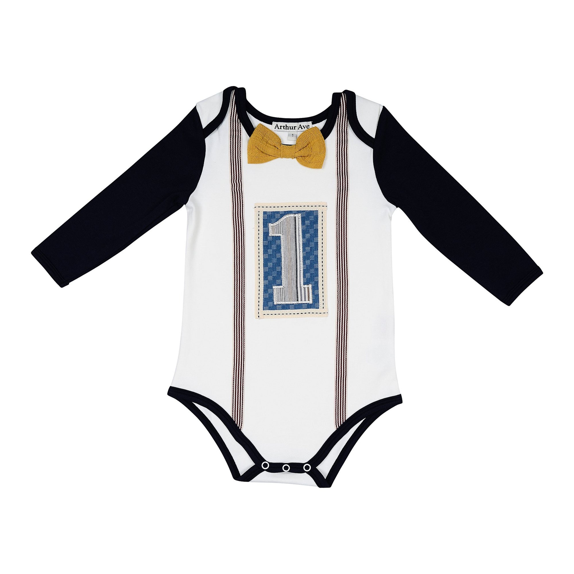 Winter First Birthday Navy Blue L/S Onesie