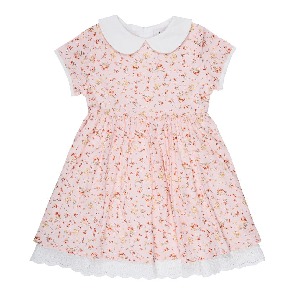 Peach Rose Collar Dress