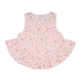 Peach Rose & Butter Cream Frill Layered Top