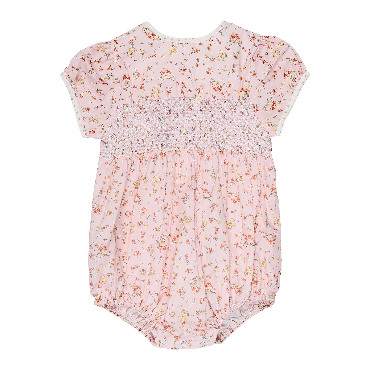 Peach Rose &amp; Butter Cream Smock Playsuit
