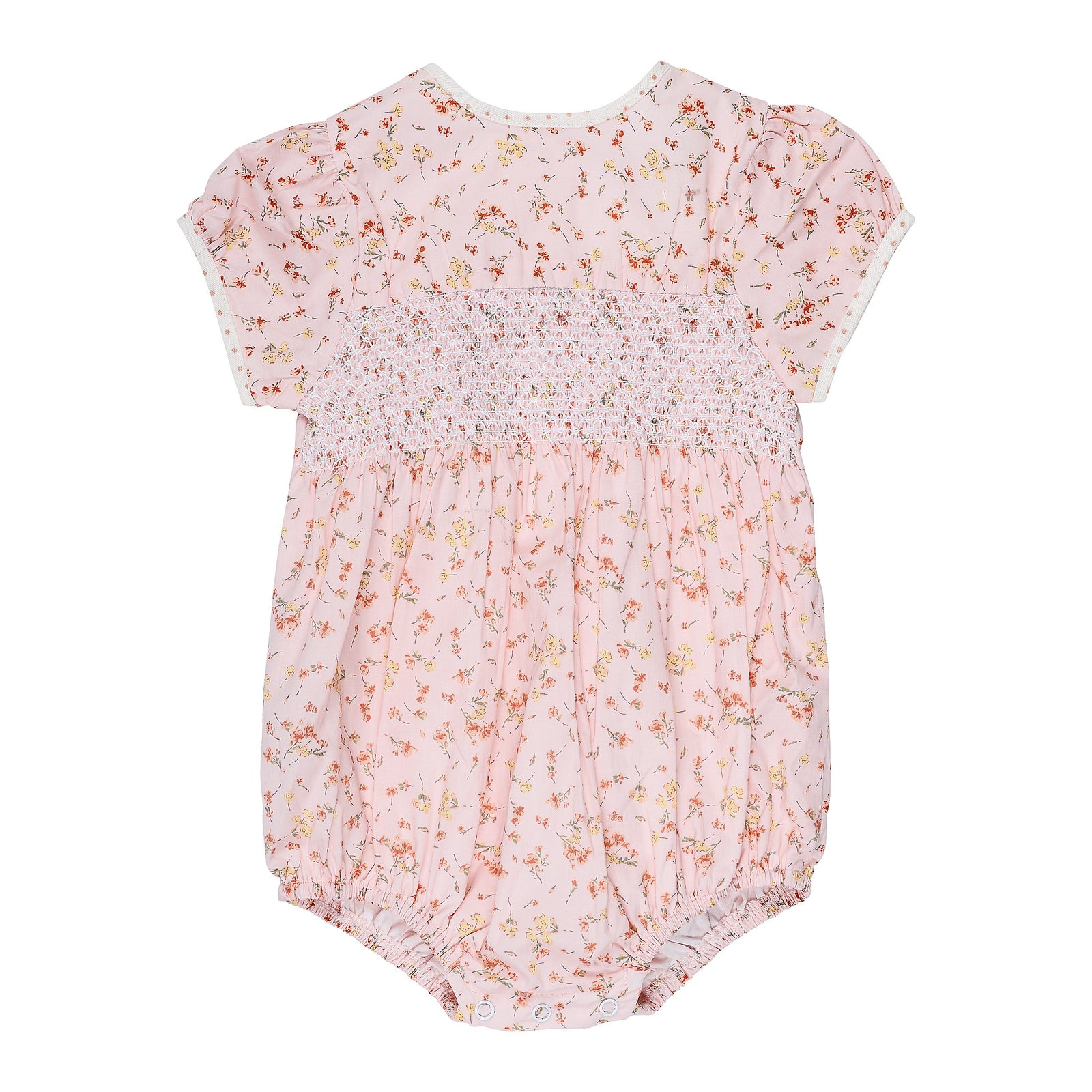 Peach Rose & Butter Cream Smock Playsuit