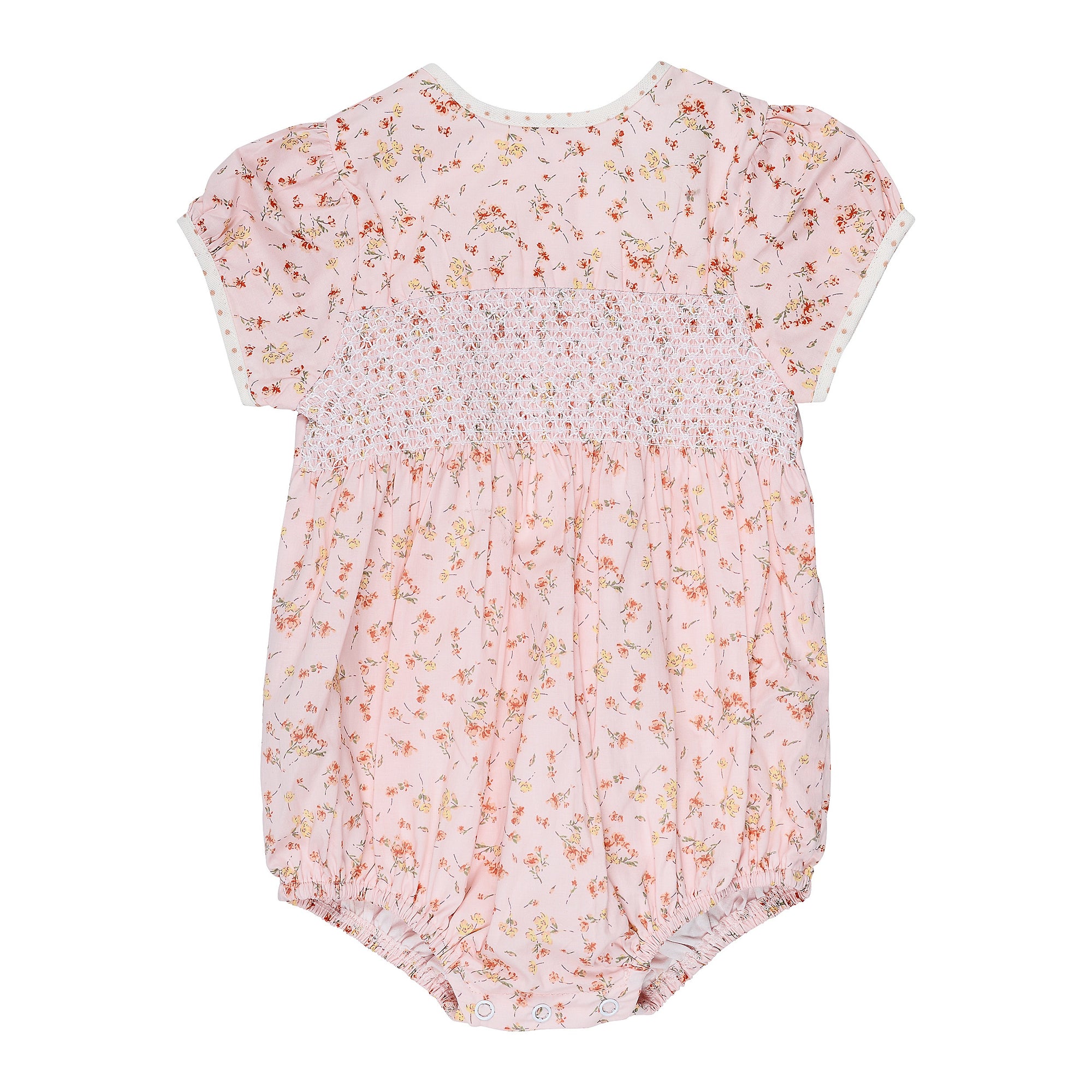 Peach Rose & Butter Cream Smock Playsuit