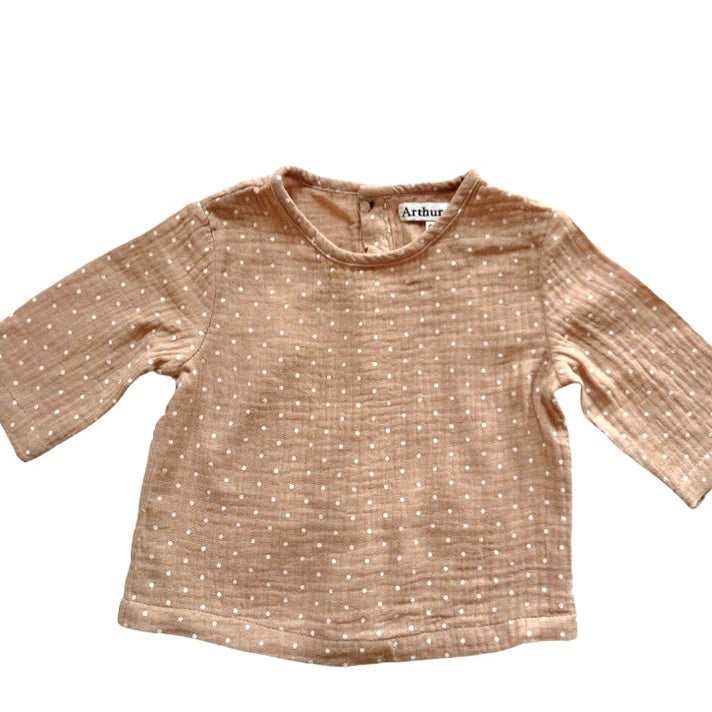 Arthur Ave | Tweed Terracotta Dot Top