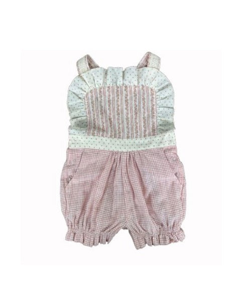 London Pink - Frilly Bib Dungarees (Overalls)