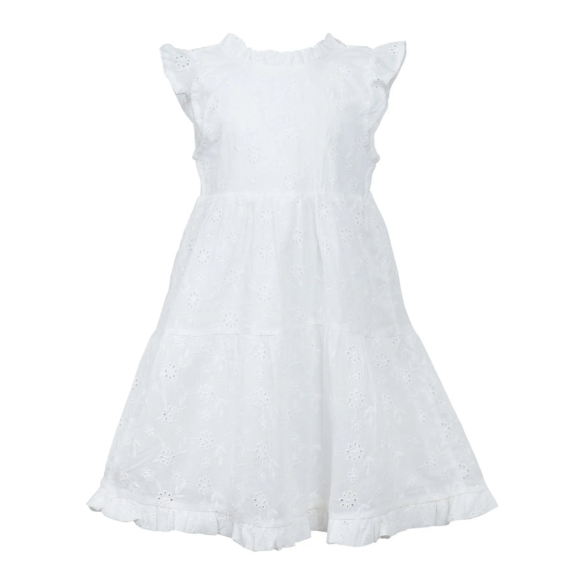 Vine Rose Pure White Broderie Anglaise Wonder Dress