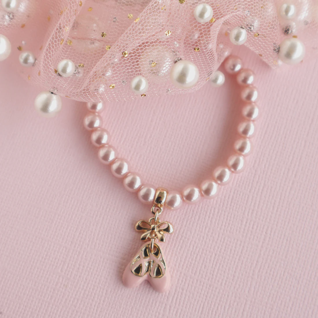 Pink Pearl Ballet Slippers Bracelet
