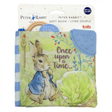 A soft book featuring Peter Rabbit with the text 'Once upon a Time...' on the cover, designed for young children.
