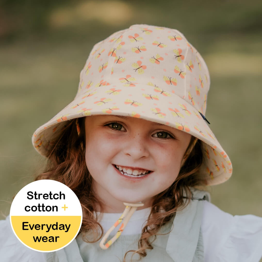 Bedhead | Kids Ponytail Bucket Sun Hat - Butterfly (Cream)