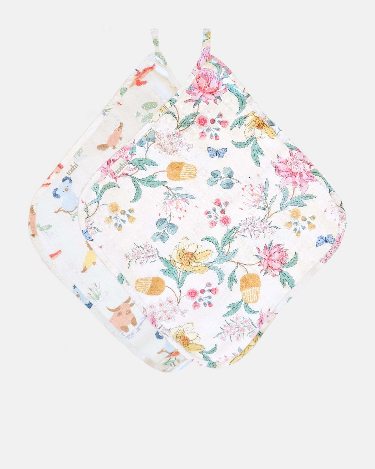 toshi | Baby Washcloth Muslin-2pcs / Waratah