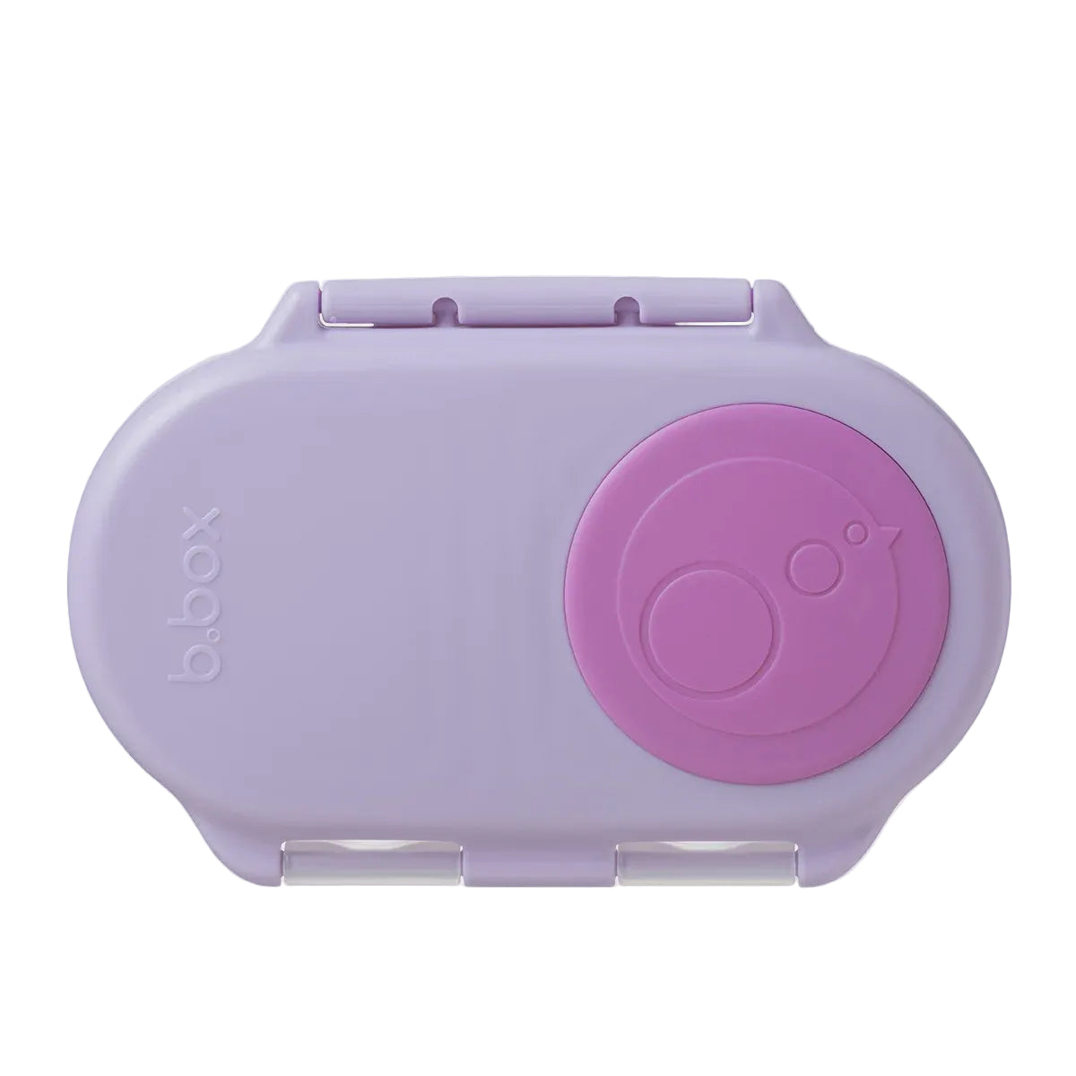 Purple two toned container with 'b.box' branding on a light gray background