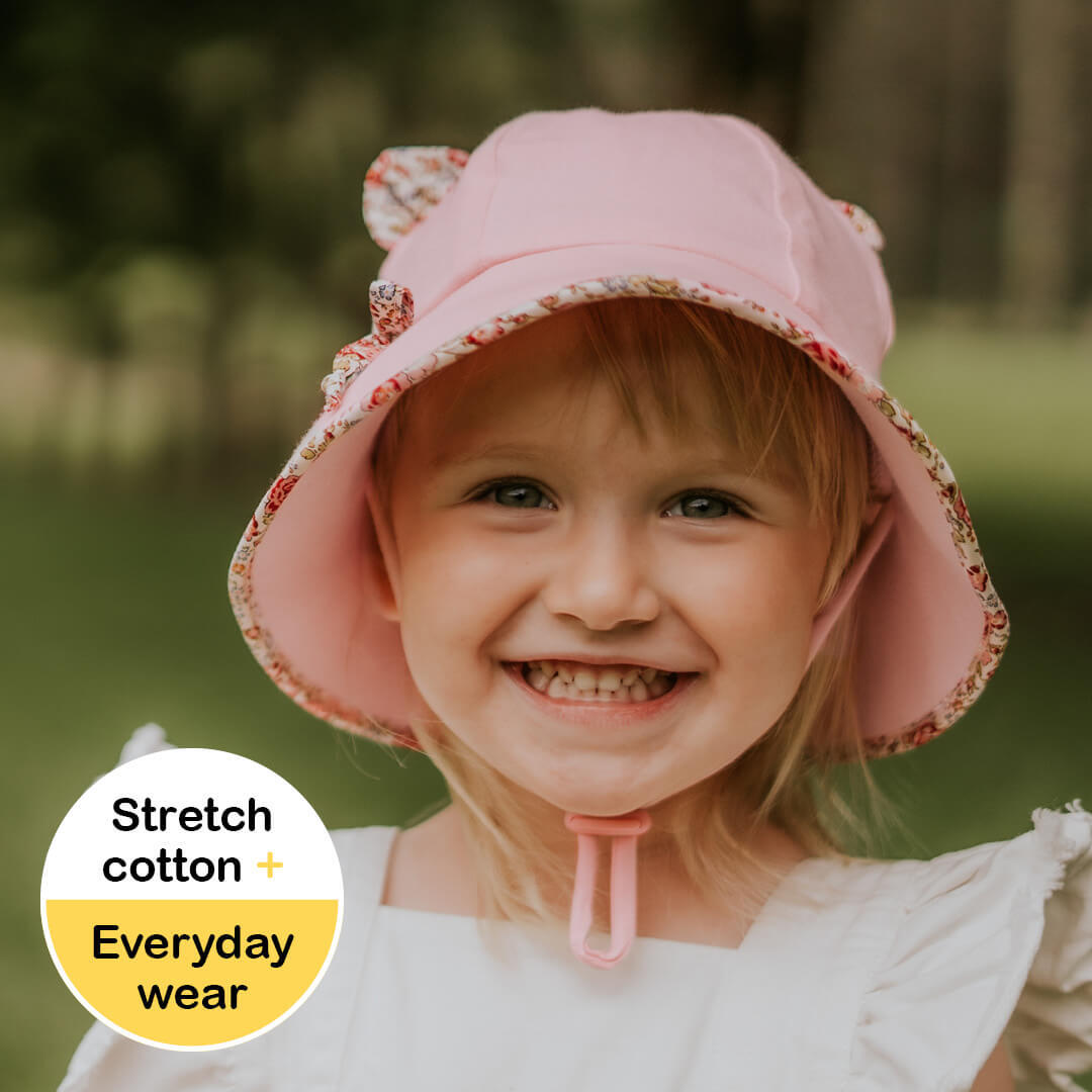 Bedhead | Paisley Trimmed Kitty Toddler Bucket Hat - Blush