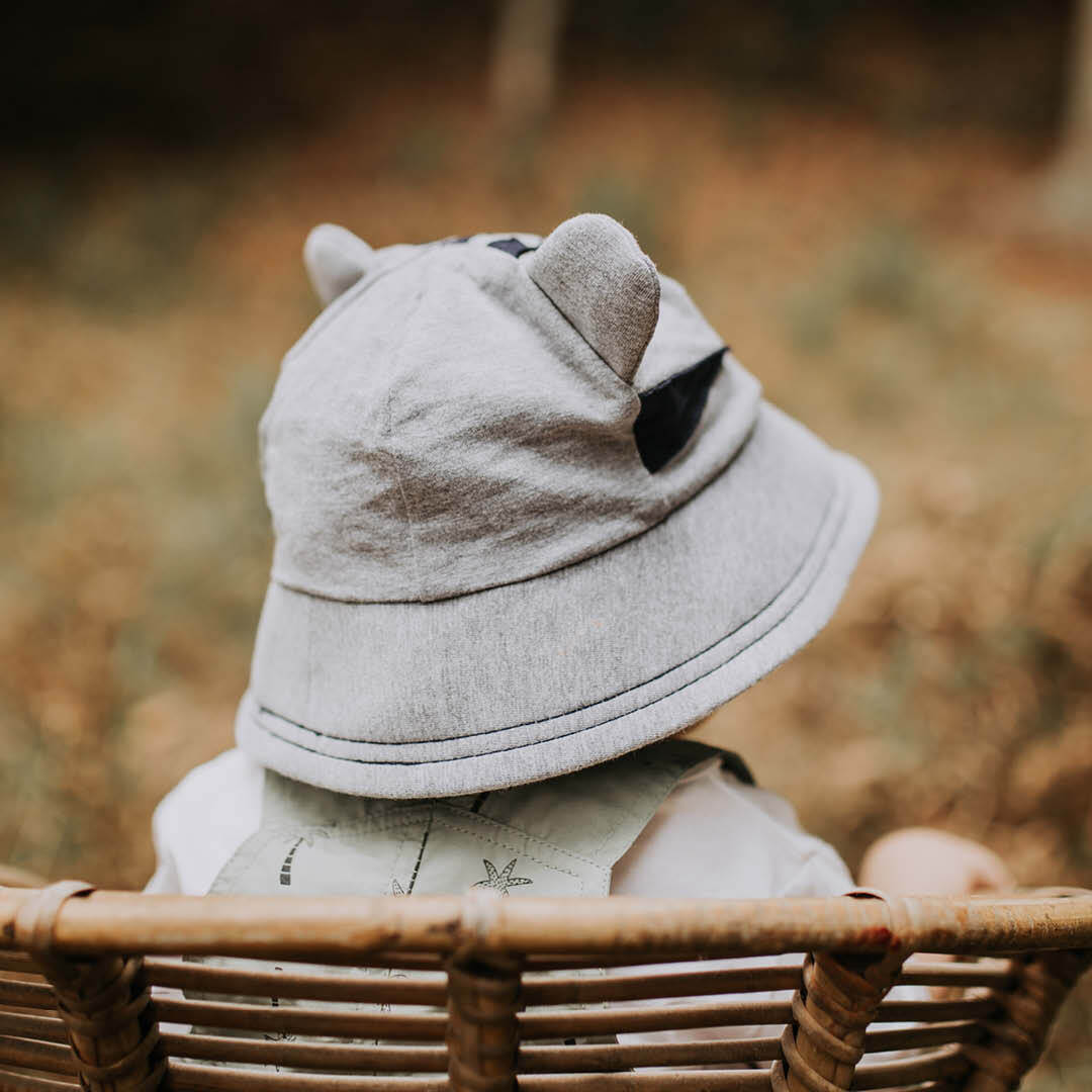 Bedhead | Lil&#39; Tiger Toddler Bucket Hat with Strap - Grey Marle