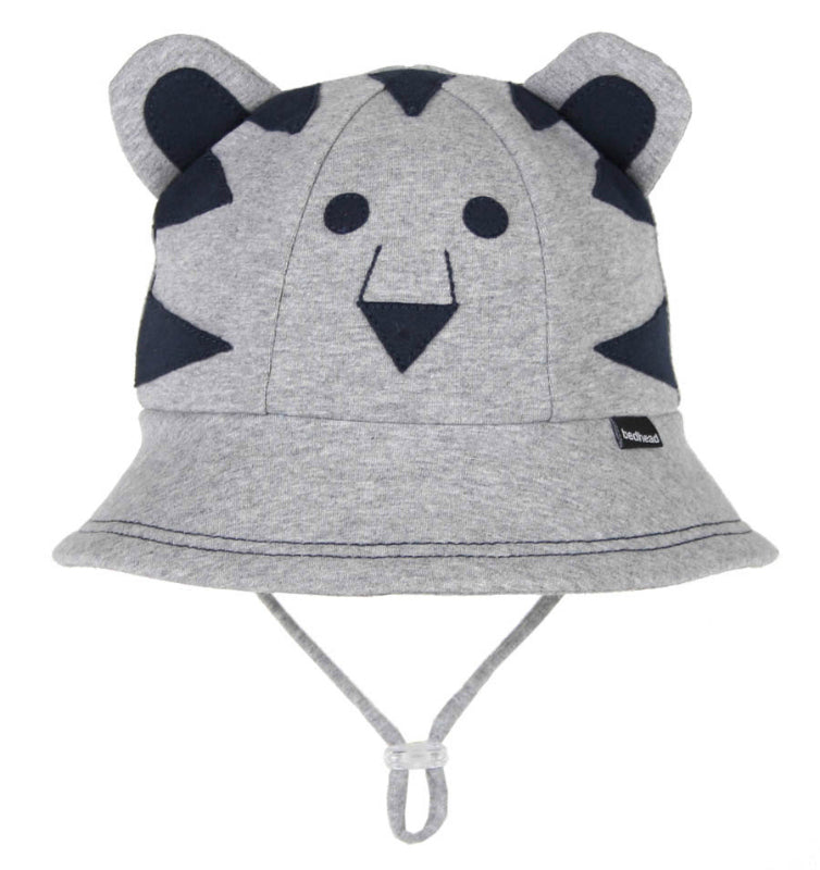Bedhead | Lil&#39; Tiger Toddler Bucket Hat with Strap - Grey Marle