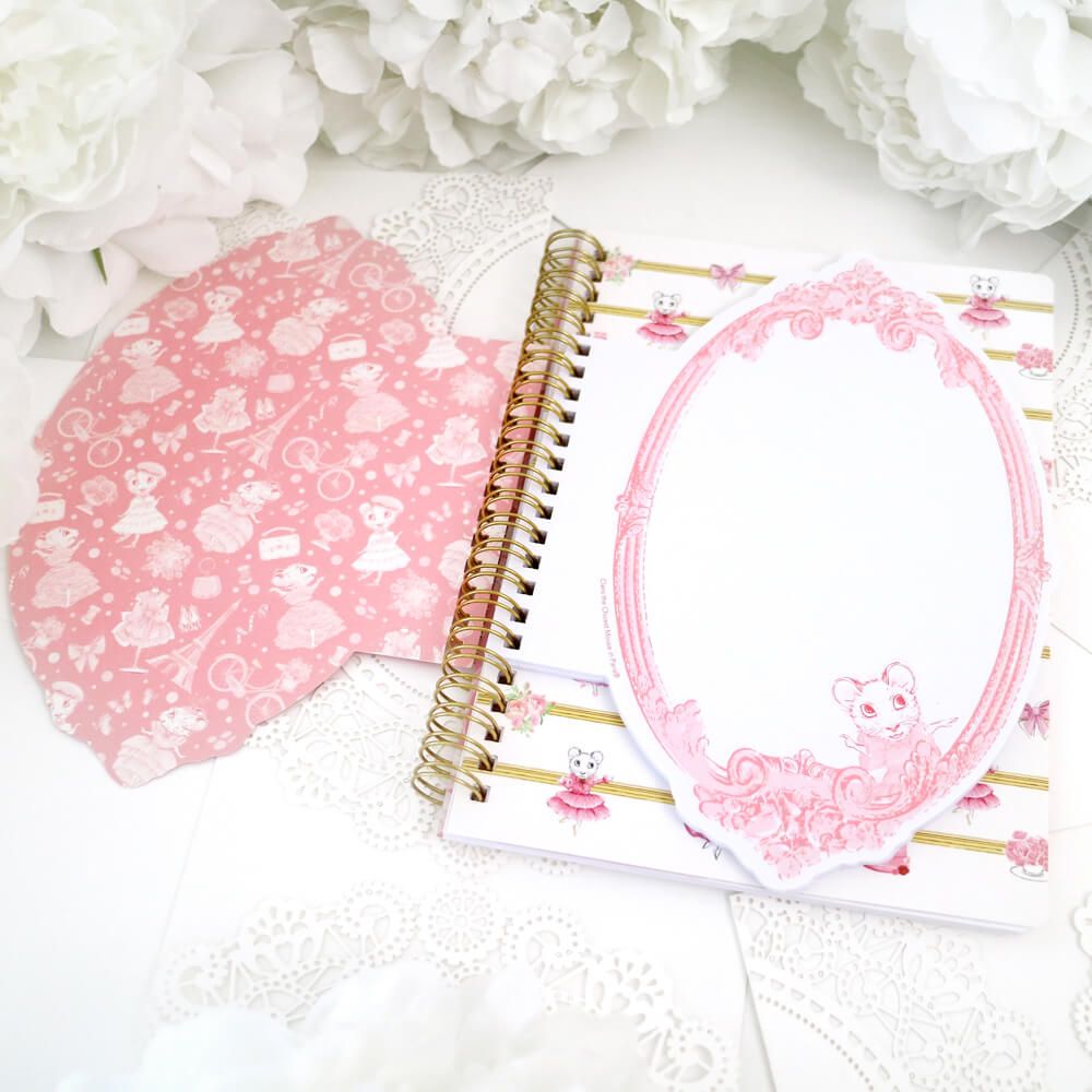 Claris notebook inside the front cover