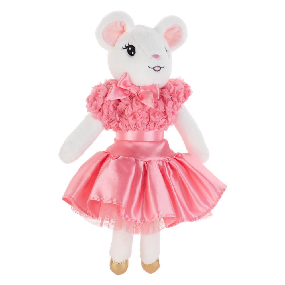Claris the mouse plush toy in a pink dress
