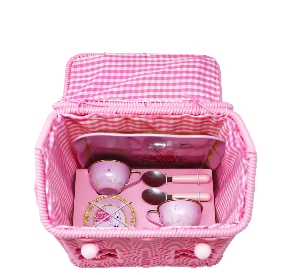 Claris The Chicest Mouse In Paris 11 Pieces Tea Set with Woven Basket