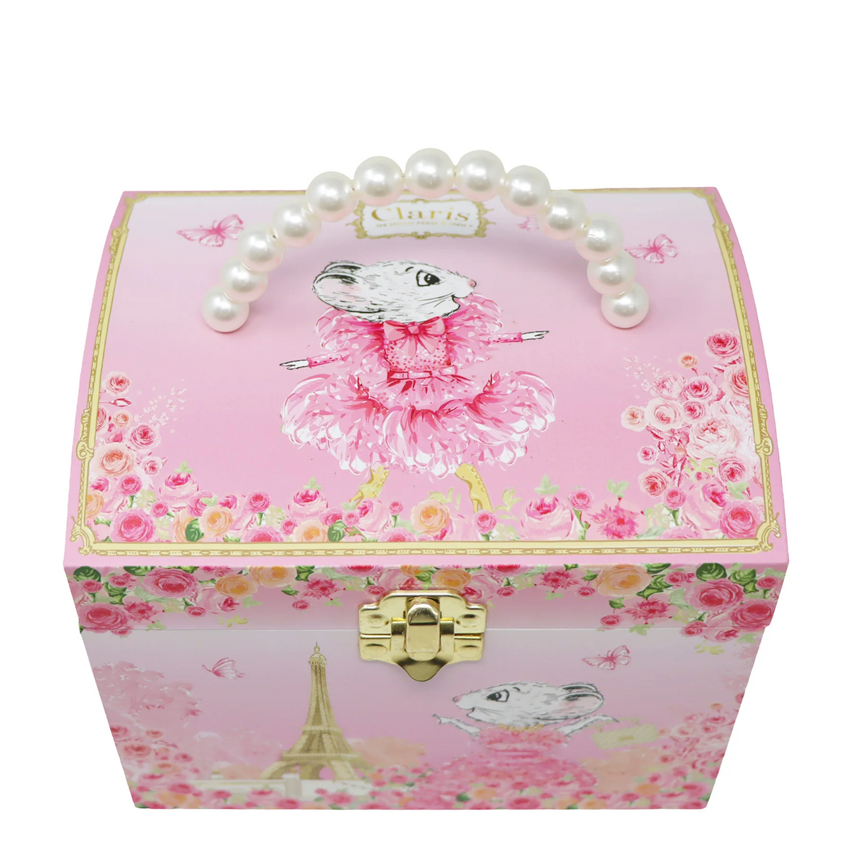 Claris The Chicest Mouse in Paris Pearl Musical Jewellery Box