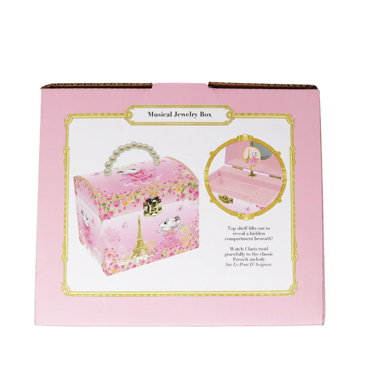 Claris The Chicest Mouse in Paris Pearl Musical Jewellery Box