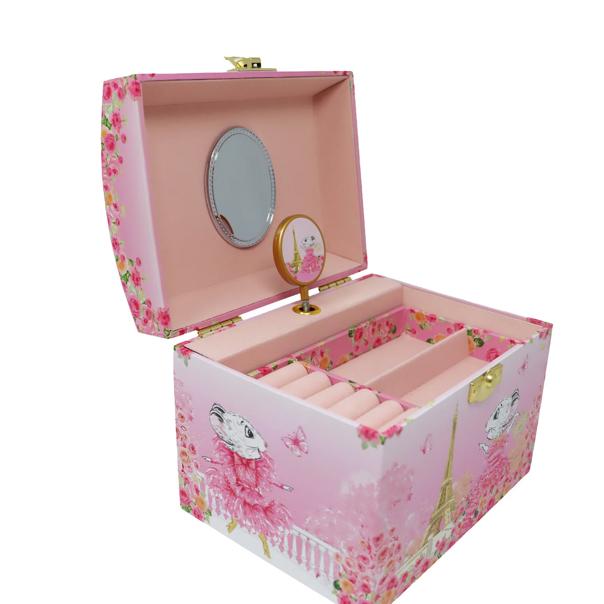 Claris The Chicest Mouse in Paris Pearl Musical Jewellery Box