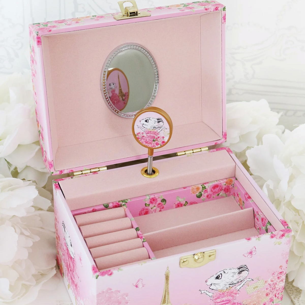 Claris The Chicest Mouse in Paris Pearl Musical Jewellery Box