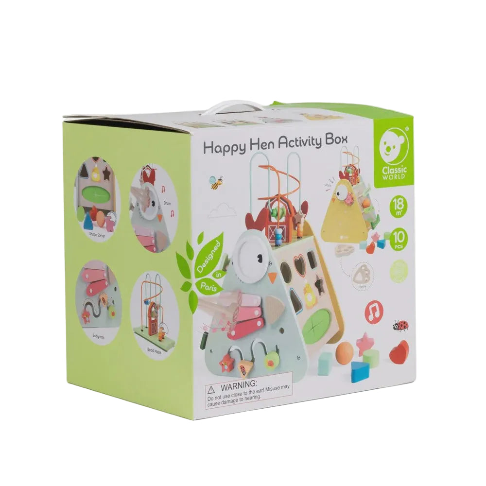 Happy Hen Activity Box packaging on a white background
