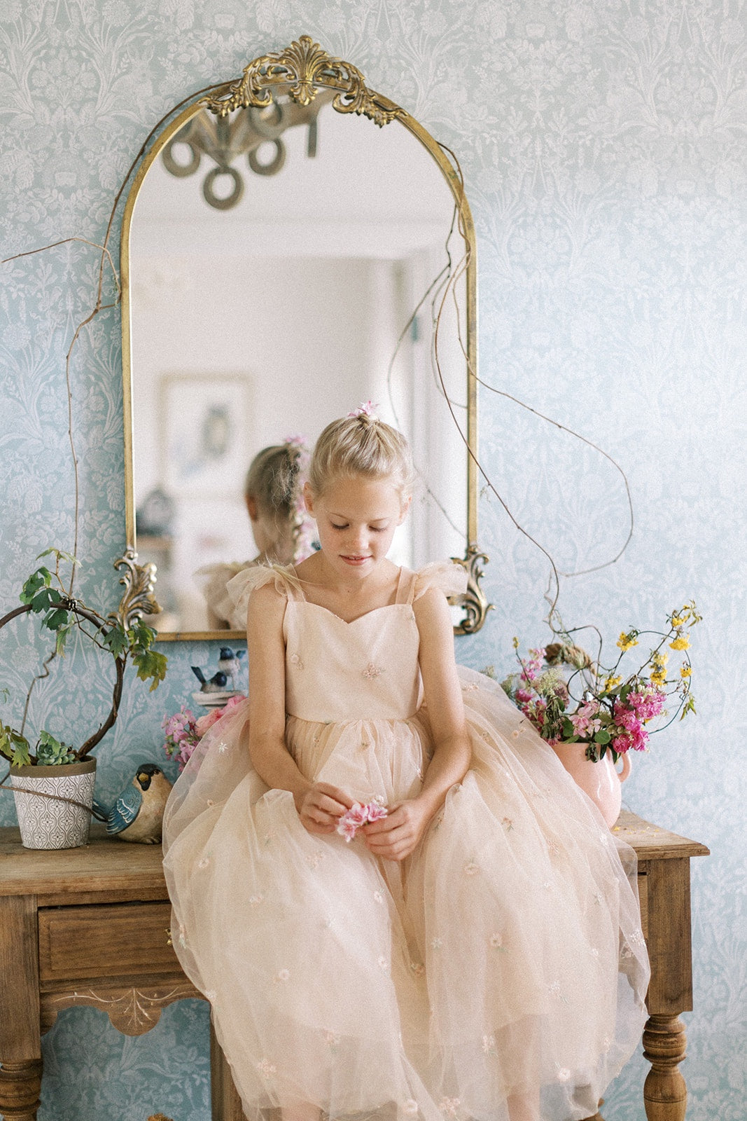 Spring Flowers Dress - Champagne