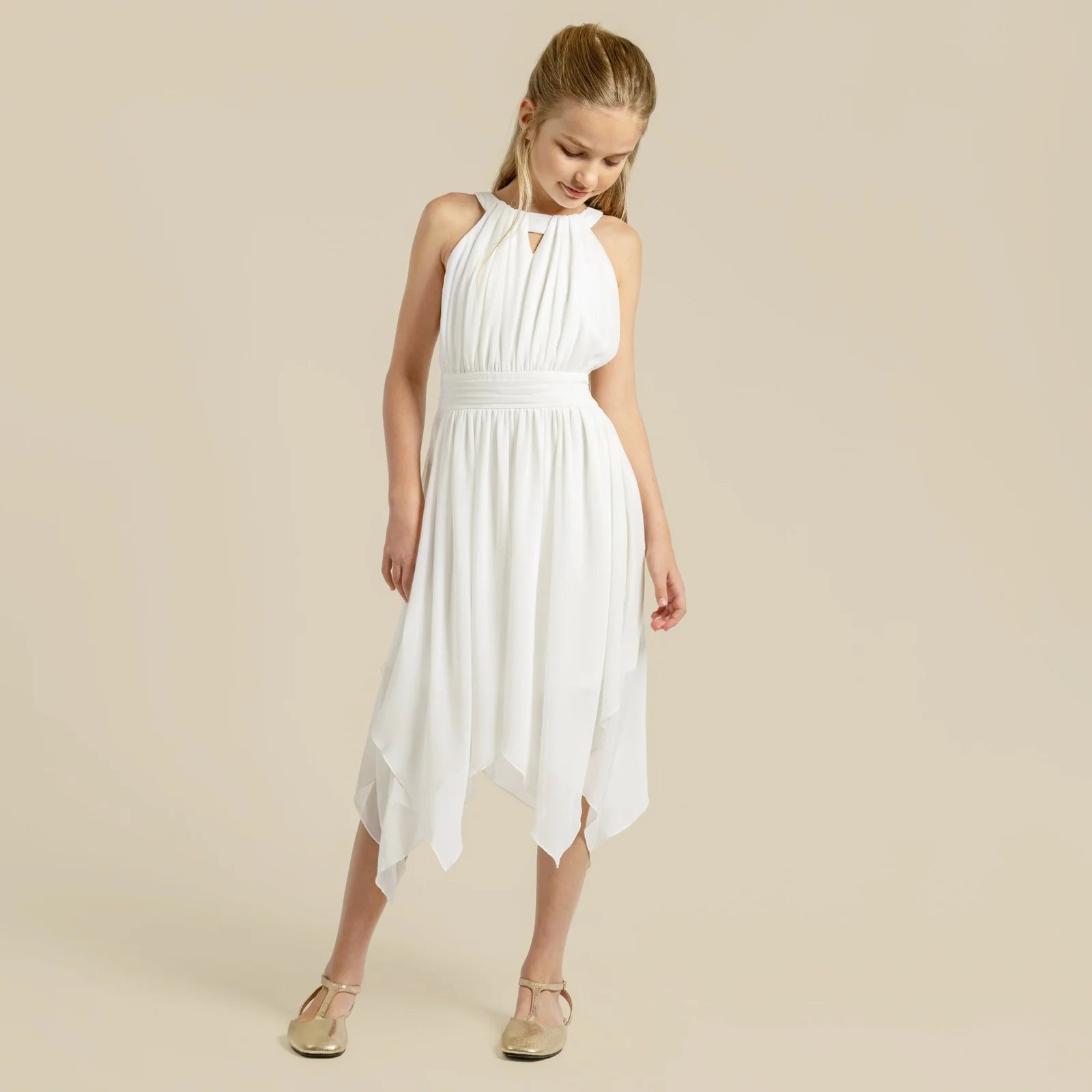 Designer Kidz | Angelene Panelled Dress - Ivory