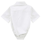 BAck of baby boys white romper