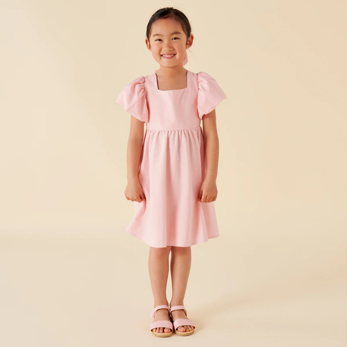 Designer Kidz | Grace Tie Back Dress - Pink (Pale)