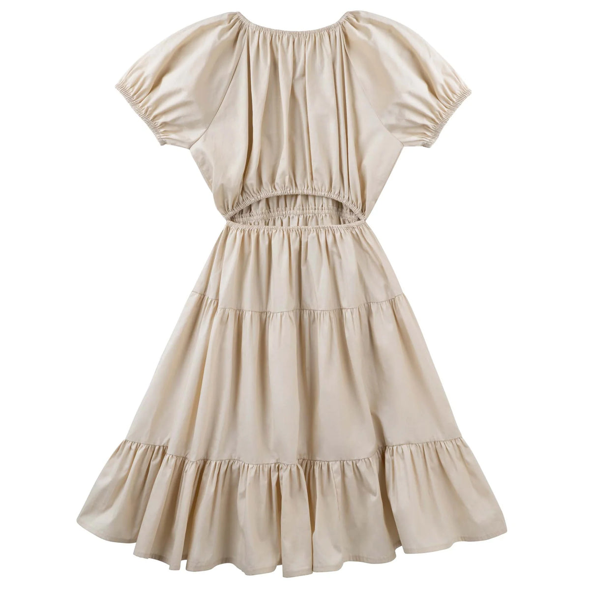 Designer Kidz | Lydia Tiered Cut-Out Dress - Stone