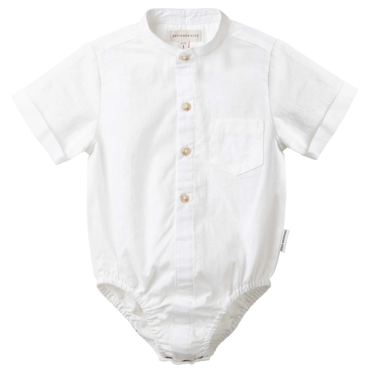 Designer Kidz | Leo Short Sleeve Button Romper