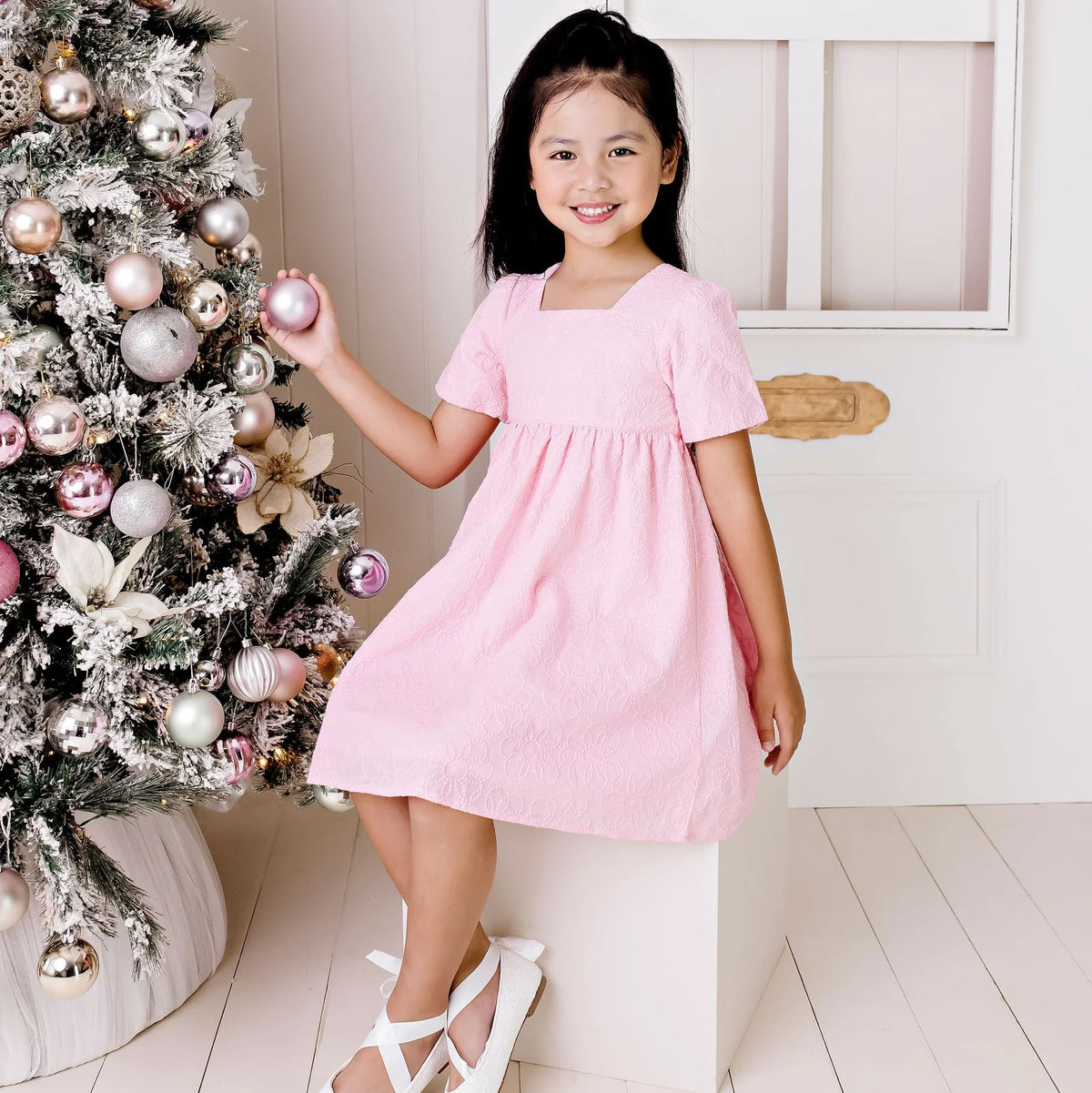 Designer Kidz | Fleur Broderie Dress - Pink
