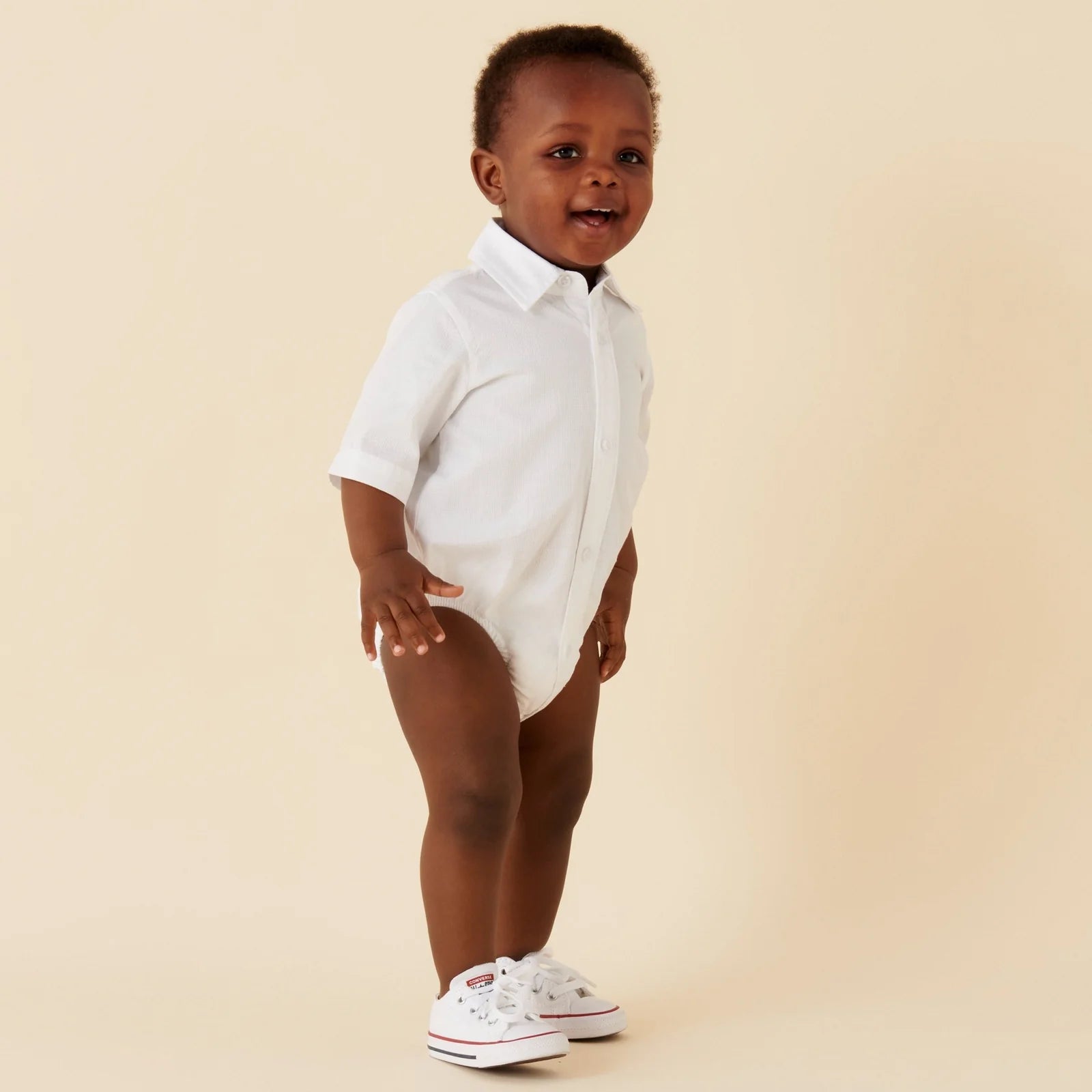 Jackson S/S Formal Romper - White
