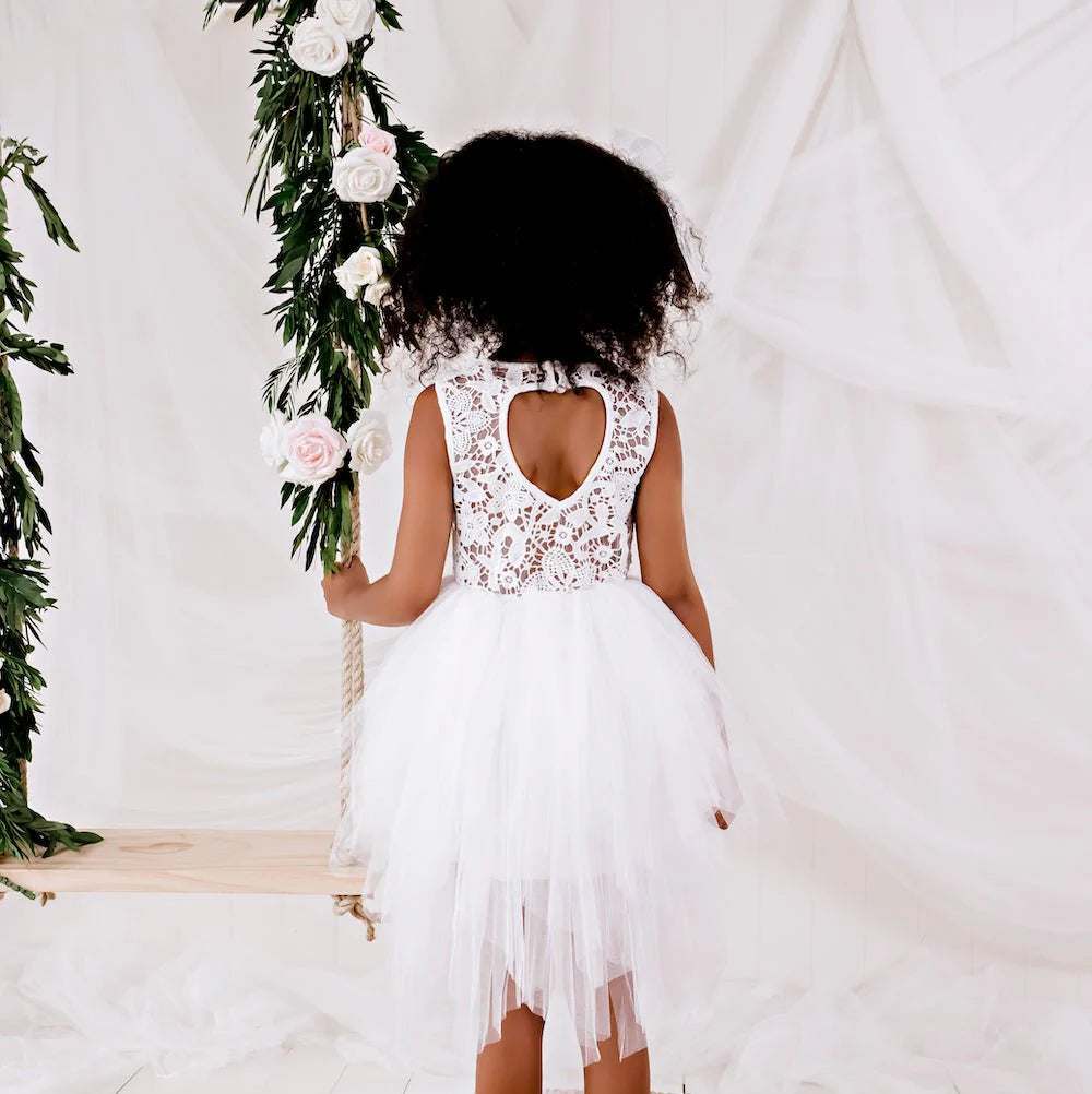 Tara Heart Back Dress - Ivory