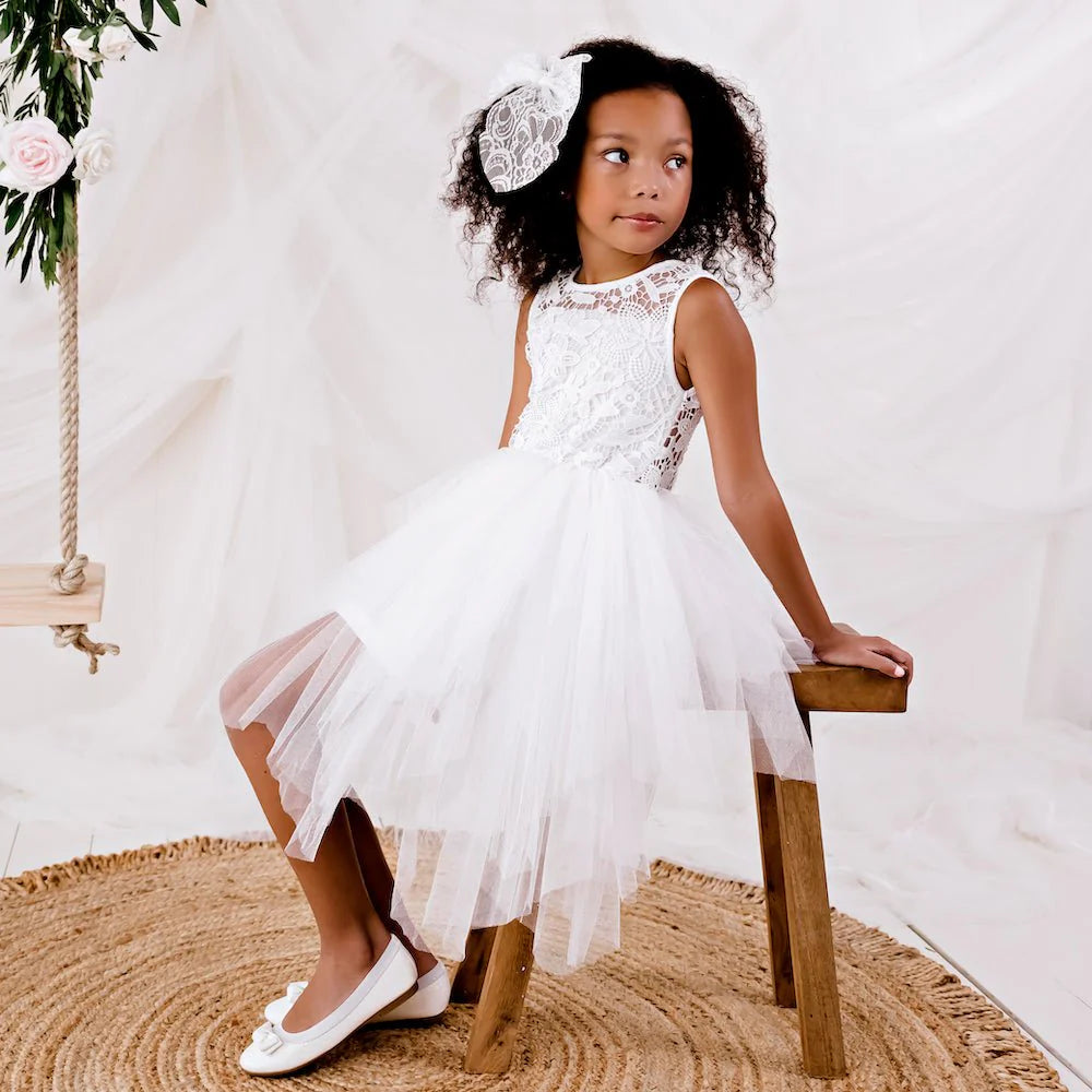 Tara Heart Back Dress - Ivory