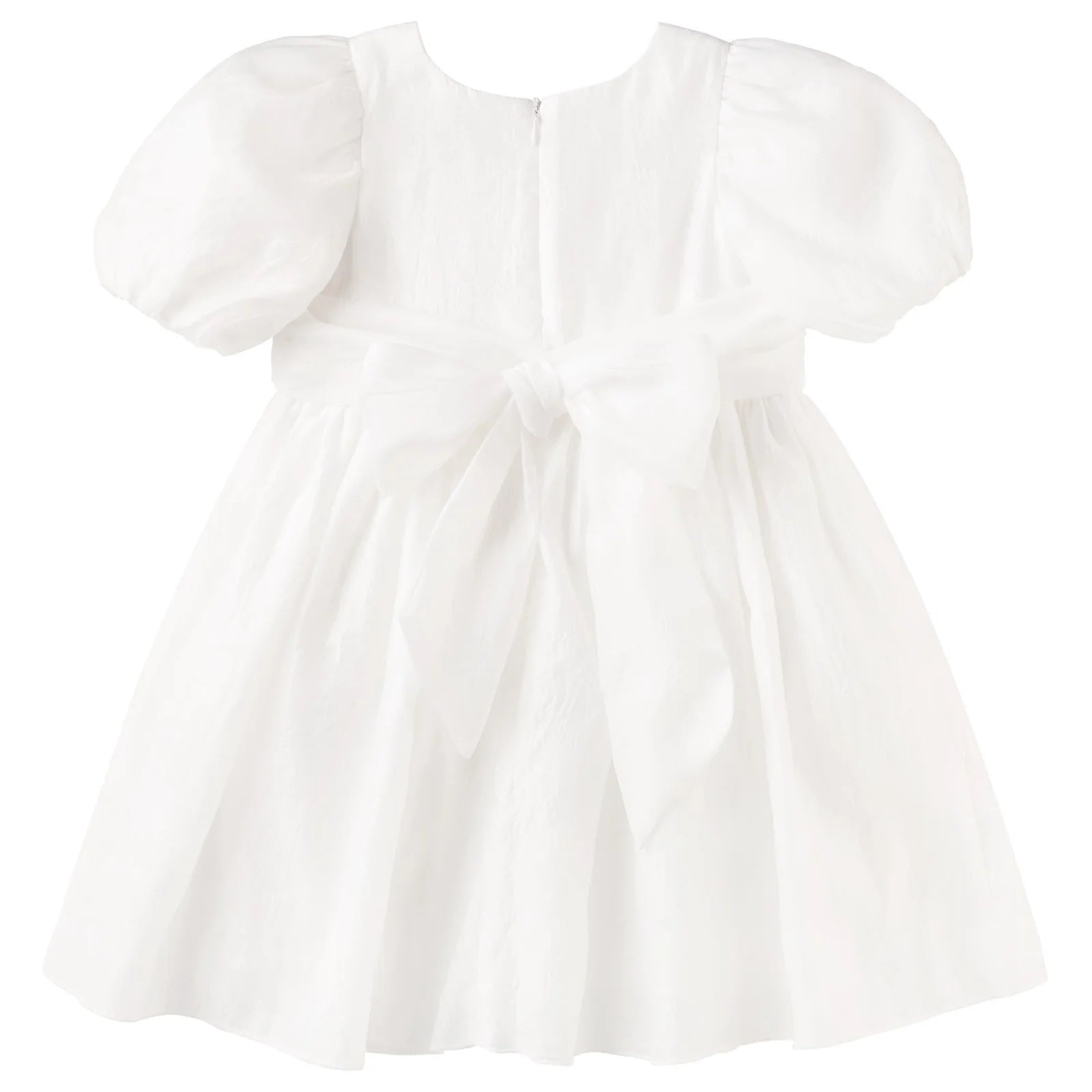 Designer Kidz | Noa Puff Sleeve Bow Back Dress - Ivory