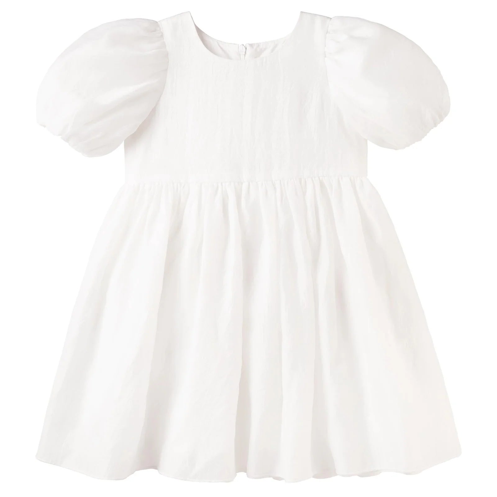 Designer Kidz | Noa Puff Sleeve Bow Back Dress - Ivory
