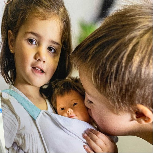 Miniland - Caucasian Boy Doll with Down Syndrome - 38 cm - Underwear