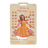 Packaging for Emma Memma Stick on Earrings featuring the product name, an image of a character resembling Emma, and various earring designs to be applied to the ears.