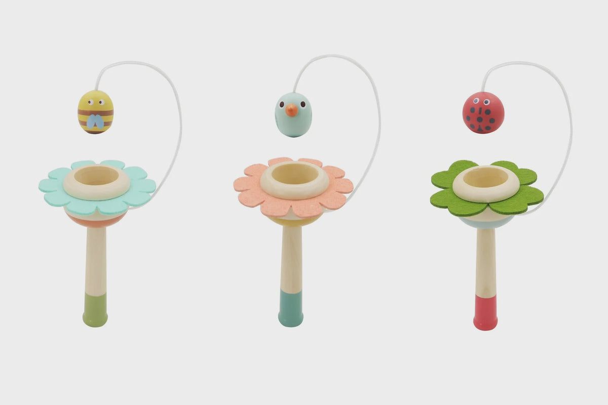 WOODEN CATCH THE BALL GAME - in 3 Colour / Character designs