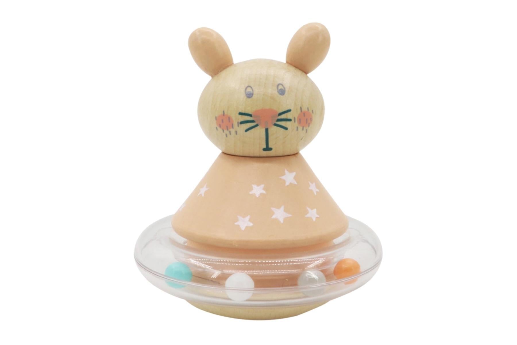 CALM & BREEZY WOODEN ANIMAL ROLY-POLY RABBIT