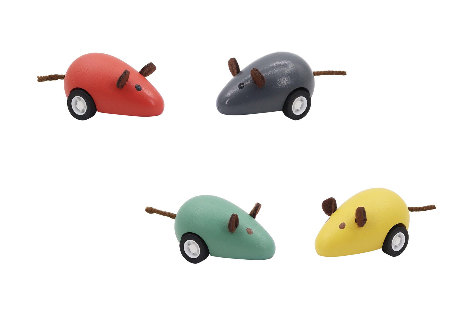 WOODEN PULL BACK MOUSE - choice of 4 Colours