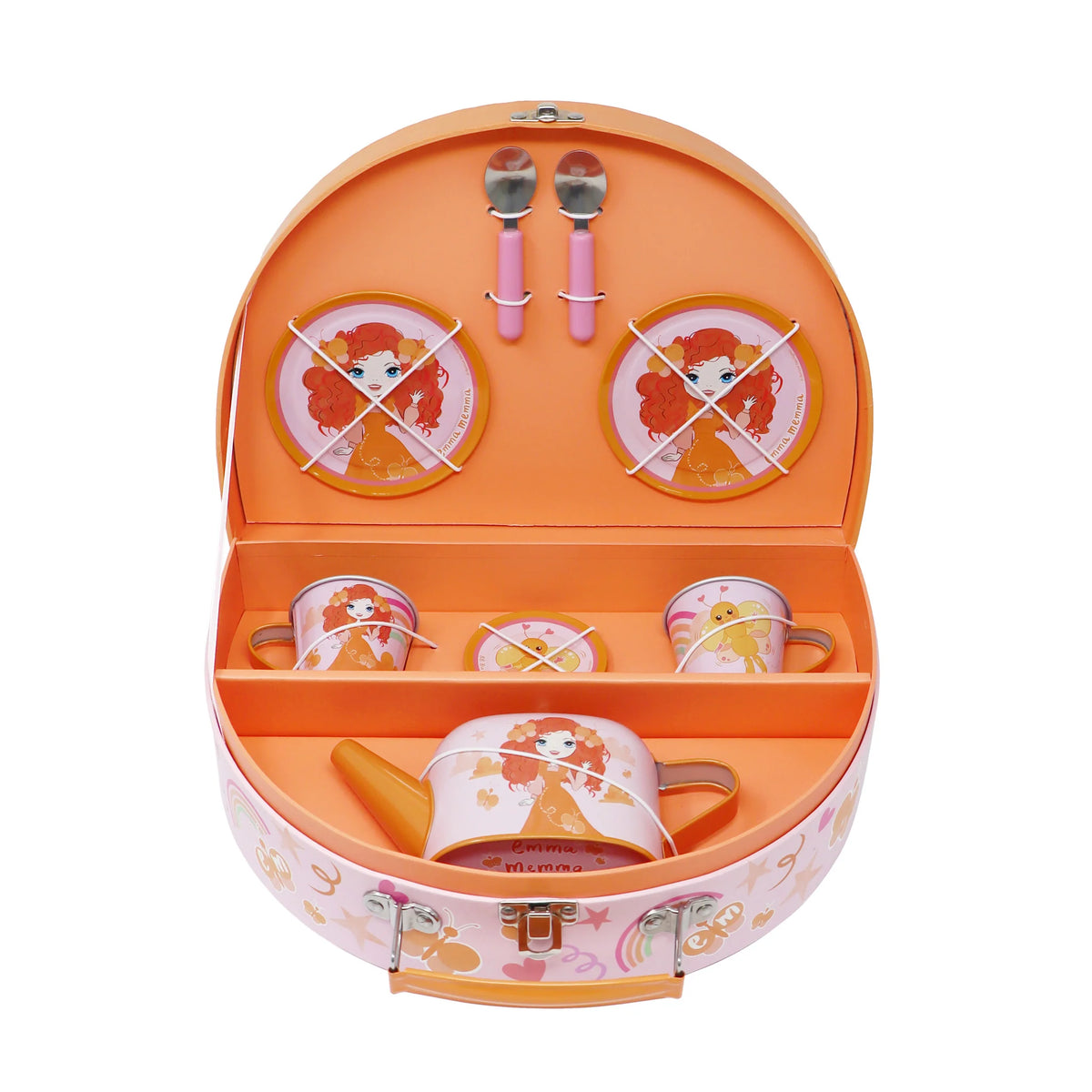 Emma Memma tea set open case
