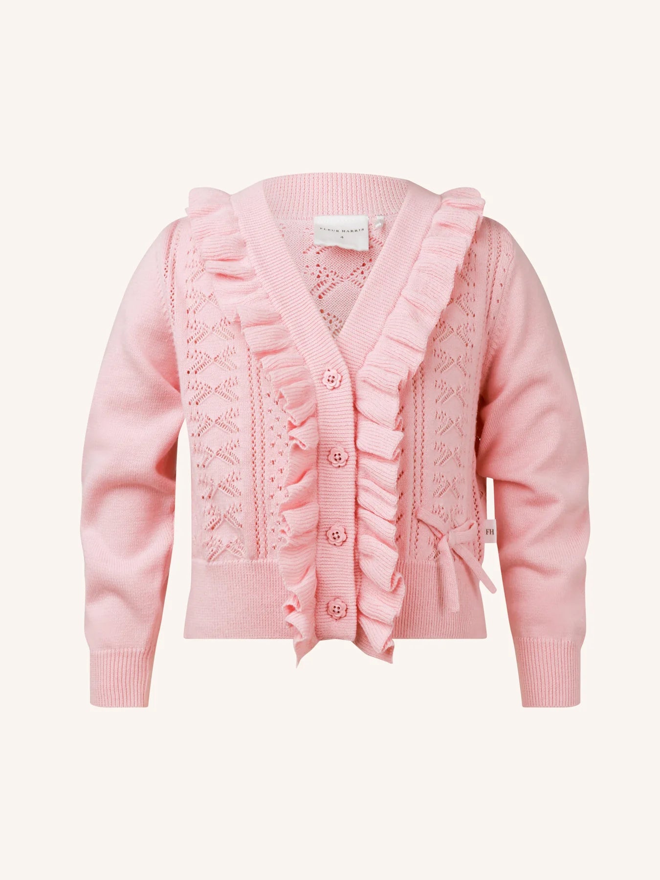 Bow Cardigan - Light Strawberry
