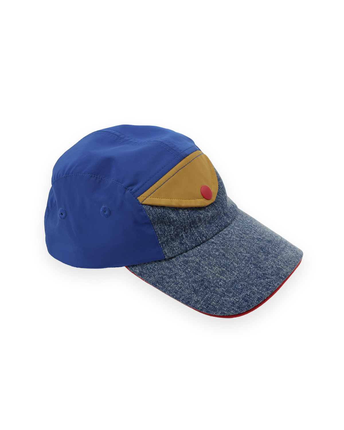 COLOUR BLOCK VINTAGE DENIM CAP