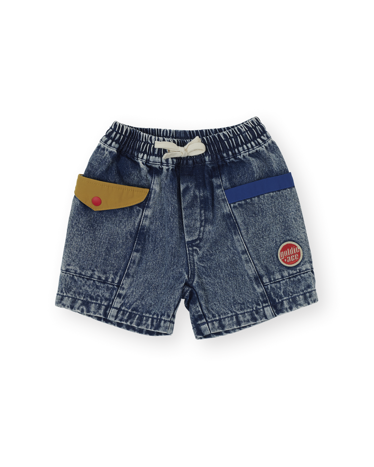COLOUR BLOCK VINTAGE DENIM SHORTS