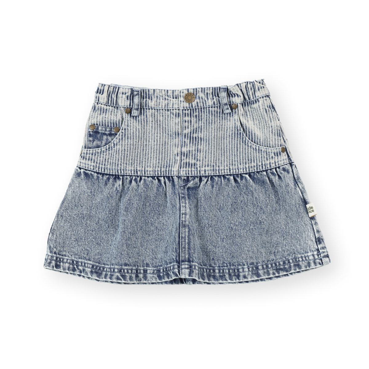 Denim skirt on a white background