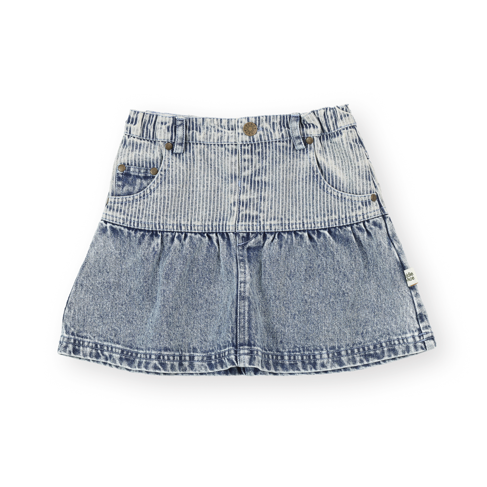Denim skirt on a white background